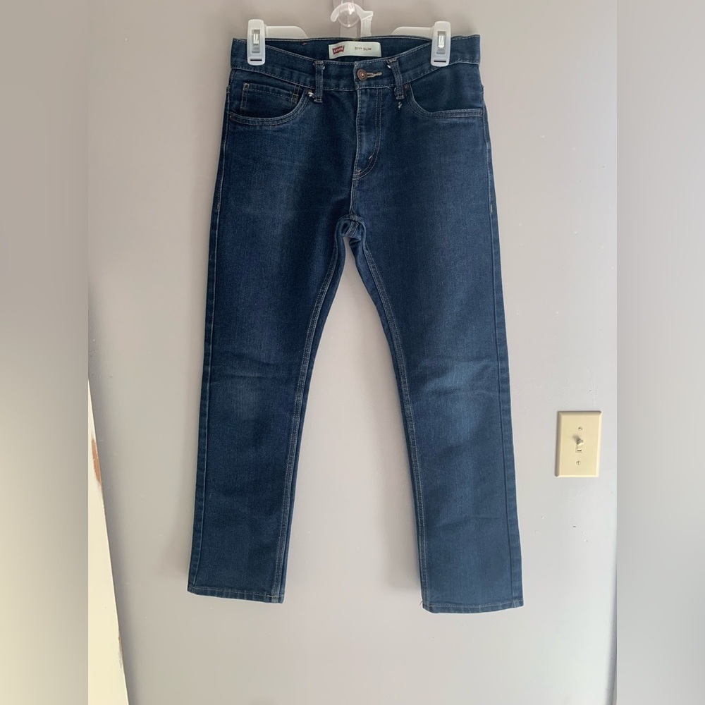 Youth Boys Levi’s 511 Slim Straight Leg Dark Wash Casual Dress Up Jeans Size 16